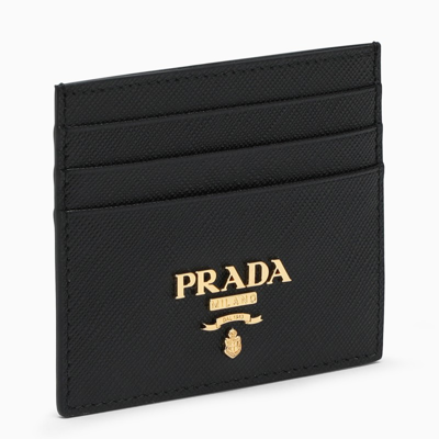 Prada Black Card Holder In Saffiano