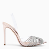 Aquazzura Crystal Gatsby Slingback Sandals In Pink