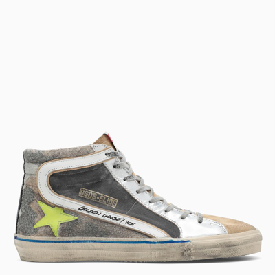 Golden Goose Camouflage/grey/green Slide Trainers In Multicolor