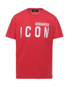 DSQUARED2 DSQUARED2 MAN T-SHIRT RED SIZE S COTTON