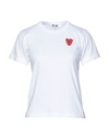 Comme Des Garçons Play Heart-logo Patch Cotton T-shirt In White