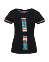 SAVE THE QUEEN SAVE THE QUEEN WOMAN T-SHIRT BLACK SIZE XS VISCOSE, COTTON, POLYAMIDE, ELASTANE