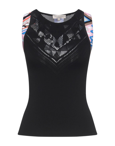 Emilio Pucci Tank Tops In Black