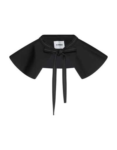 Jil Sander Woman Cape Black Size 2 Viscose, Linen, Silk
