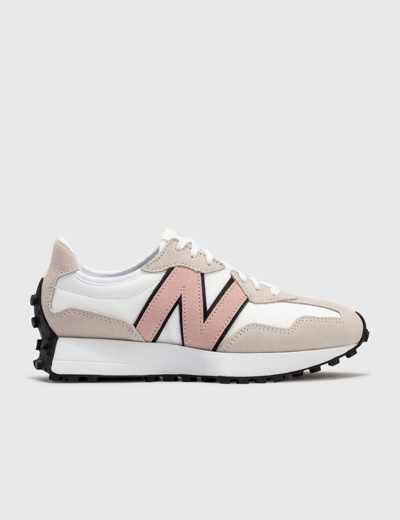 New Balance 327 Suede-trimmed Leather Trainers In Pink
