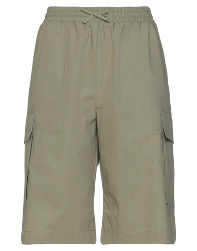 Roberto Collina Man Shorts & Bermuda Shorts Military Green Size Xs Cotton