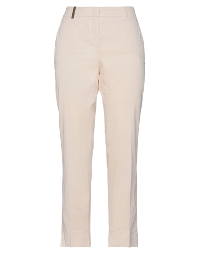 PESERICO PESERICO WOMAN PANTS IVORY SIZE 6 COTTON, ELASTANE