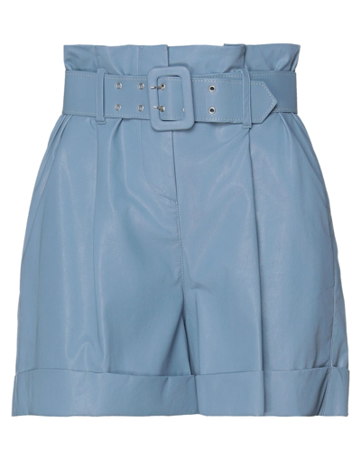 Kaos Woman Shorts & Bermuda Shorts Pastel Blue Size 8 Polyurethane, Viscose