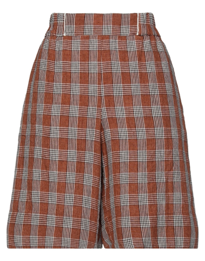 Momoní Woman Shorts & Bermuda Shorts Rust Size 2 Linen In Red
