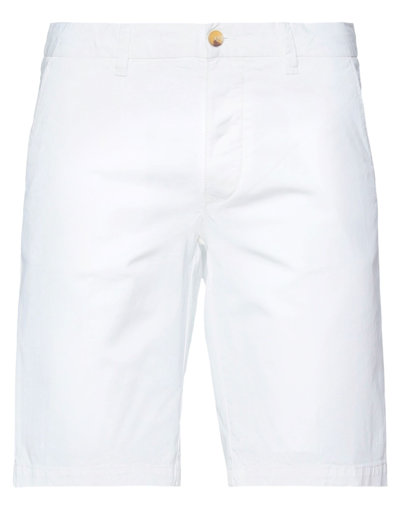 Blauer Man Shorts & Bermuda Shorts White Size 38 Cotton, Elastane