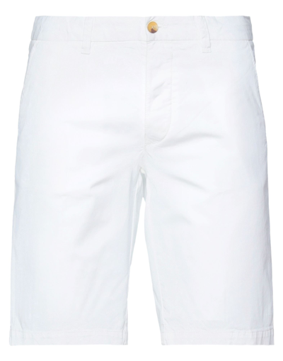 Blauer Man Shorts & Bermuda Shorts White Size 34 Cotton, Elastane