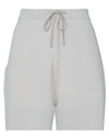 Rick Owens Woman Shorts & Bermuda Shorts Light Grey Size S Virgin Wool, Polyamide, Elastane In Grey