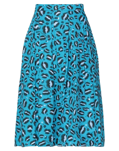 Alessandro Enriquez Midi Skirts In Blue