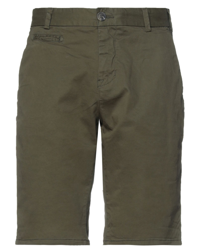 Garcia Man Shorts & Bermuda Shorts Military Green Size M Cotton, Elastane
