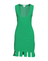 Bottega Veneta Open-knit Cotton-blend Mini Dress In Green