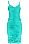 Alexander Wang Ruched Bodycon Midi-dress In Green