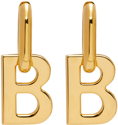 Balenciaga B Chain Extra-small Earrings In Gold