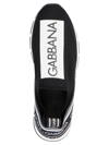 Dolce & Gabbana Black And White Runaway Knit Sneakers In White/black