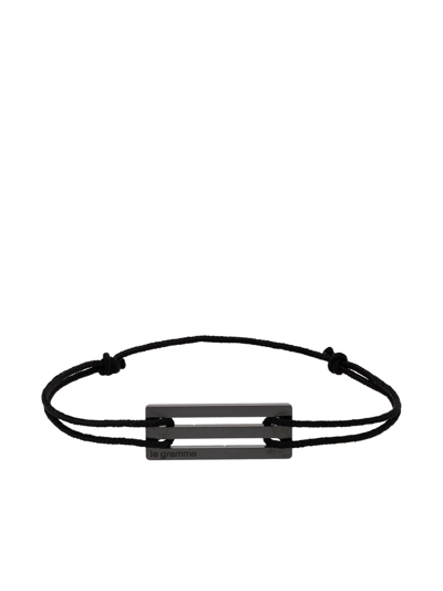 Le Gramme 1.7g Ceramic Cord Bracelet In Black