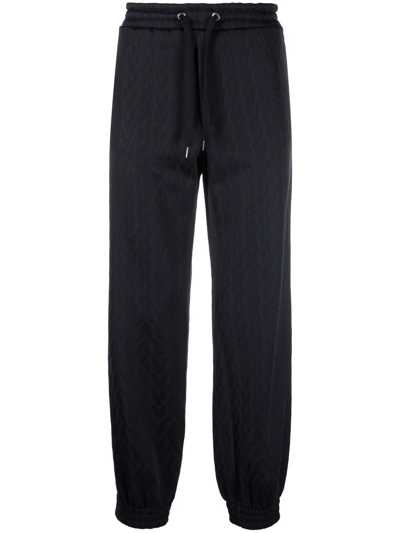 Valentino Optical  Jacquard Track Pants In Blue