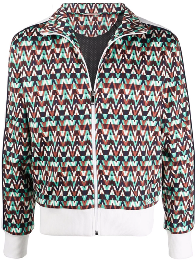 Valentino Stripe-detail Optical Print Jacket In Multicolor
