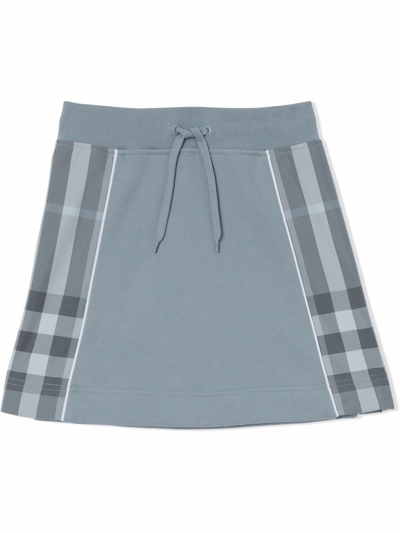 Burberry Kids' Vintage Check A-line Miniskirt In Blue