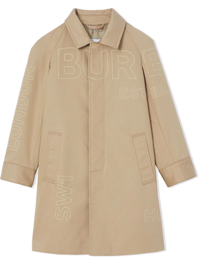 Burberry Kids Horseferry Print Car Coat (3-14 Years) In Beige