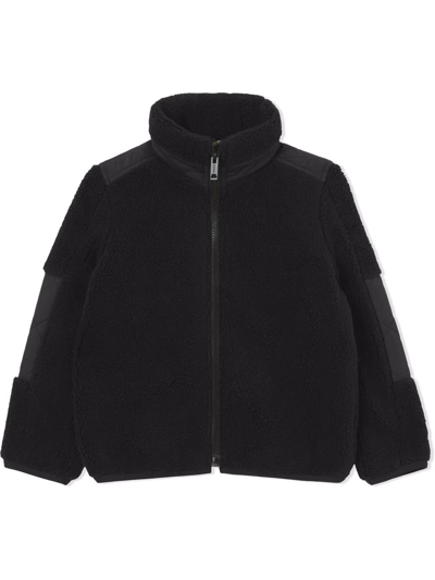 Burberry Kids Monogram Quilted Fleece Jacket (3-14 Years) In Black
