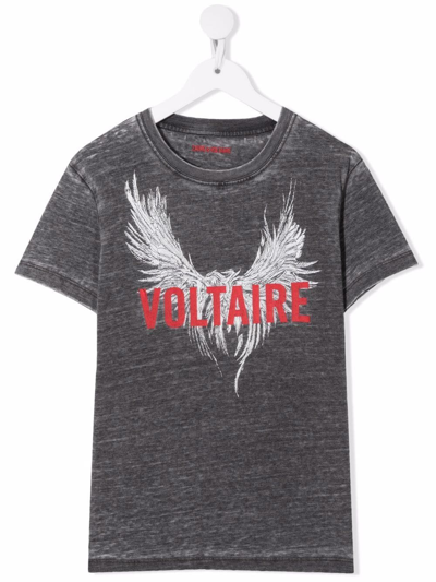 Zadig & Voltaire Boys Teen Dark Grey Wings T-shirt In Blue