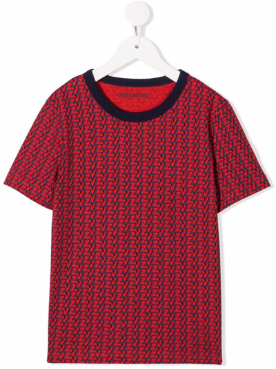 Zadig & Voltaire Teen Boys Red & Blue T-shirt