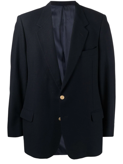 Pre-owned Valentino 1990s Notched Lapels Blazer In Blue