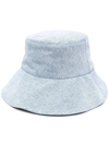 Isabel Marant Blue Denim Loiena Bucket Hat In Blue
