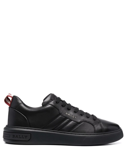 Bally Logo-plaque Low Top Sneakers In Black