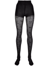 Thom Browne Hector-motif Tights In Black