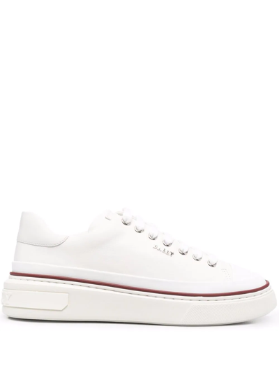Bally Mens White Leather Sneakers