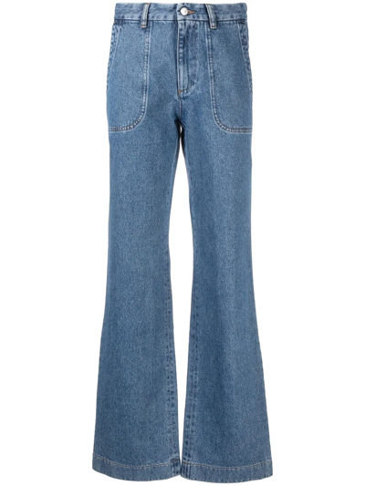 A.p.c. Seaside High-rise Wide-leg Jeans In Blue