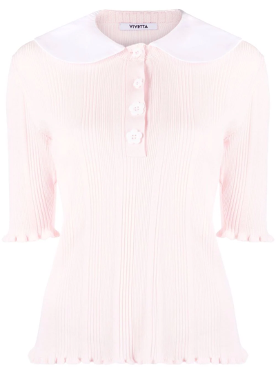 Vivetta Rounded Collar Top In Pink