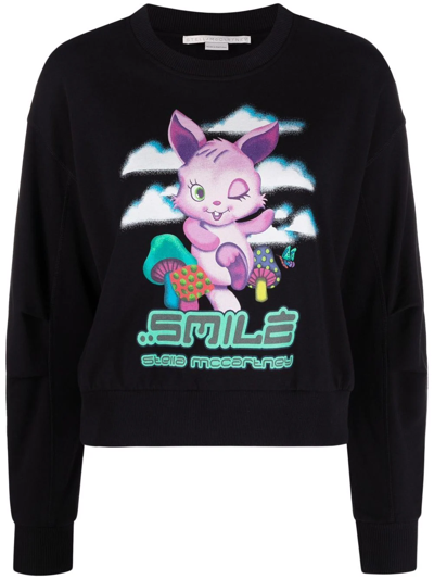 STELLA MCCARTNEY SMILE BUNNY GRAPHIC-PRINT SWEATSHIRT