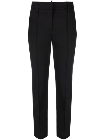 Brunello Cucinelli Cropped Slim-cut Trousers In Black