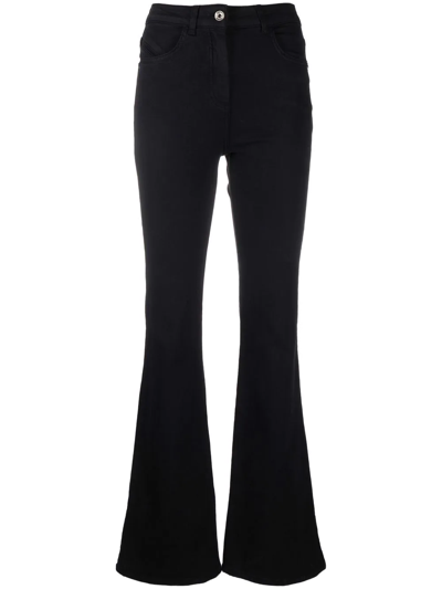 Patrizia Pepe High-rise Flared Jeans In Nero