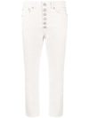 Dondup Koons Cropped Button-fly Trousers In Neutrals
