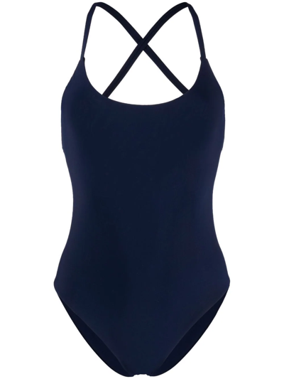 Lido Criss-cross Back Swimsuit In Blue