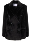 STAND STUDIO FAUX-FUR DOUBLE-BREASTED COAT