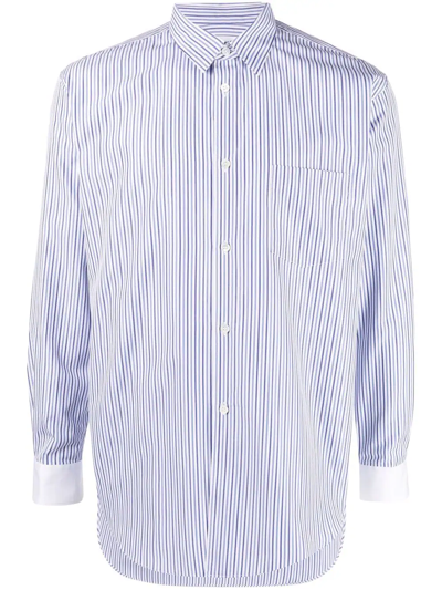 Comme Des Garçons Shirt Striped Cotton Shirt In White