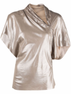 RICK OWENS METALLIC TWIST BLOUSE