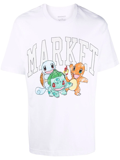 Market Pokemon Graphic-print T-shirt In White