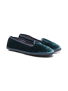Siola Slip-on Velvet-effect Loafers In Green