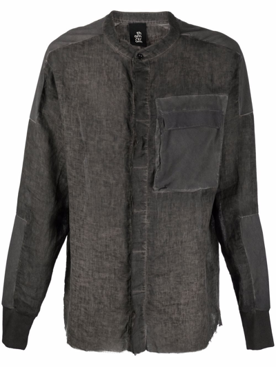 Thom Krom Patchwork Chest-pocket Shirt In Grey