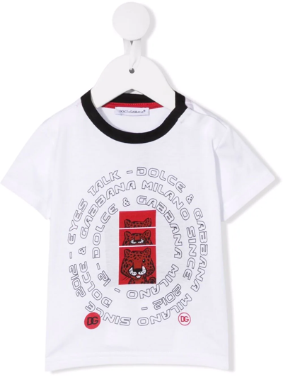 Dolce & Gabbana Babies' Graphic-logo Print T-shirt In White