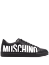 MOSCHINO LOGO-PRINT LEATHER trainers